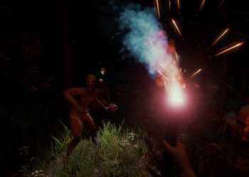 Fighting cannibals at night with only a flare in indie horror game The Forest